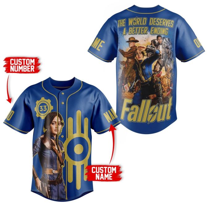 Customizable Fallout Baseball Jersey – Personalized Gamer Apparel With Name & Number