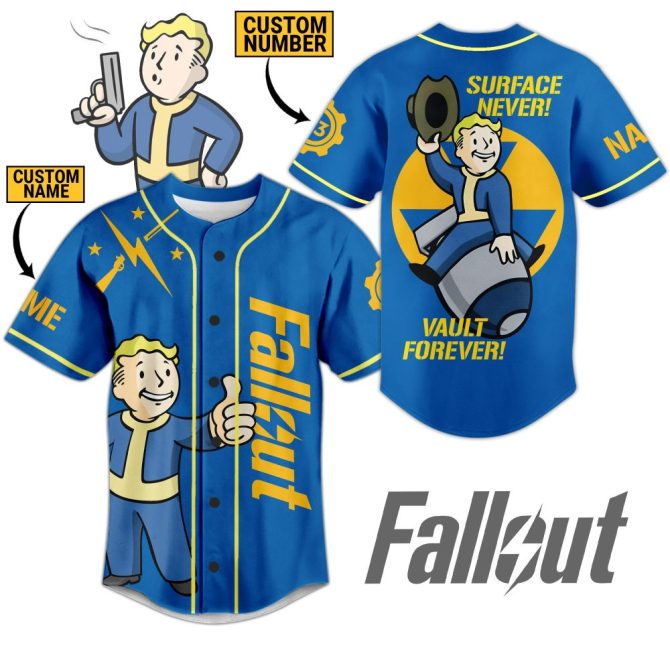 Customize Your Own Fallout Jersey – Personalized Gamer Apparel With Name & Number, Vault-Tec Inspired!