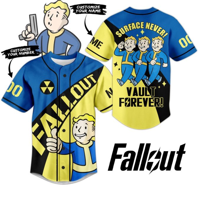 Custom Fallout Vault-Tec Jersey - Personalize Name & Number - Gamer Gift!