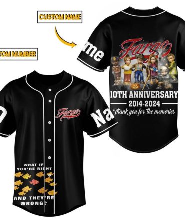 Custom Fargo 10Th Anniversary Baseball Jersey - Personalize Name & Number, Limited Edition