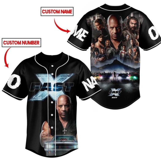 Custom Fast X Jersey – Personalized Name & Number, Movie-Themed Design