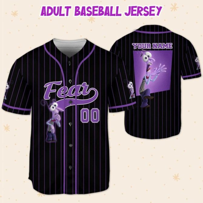 Customizable Fear Baseball Jersey - Kids/Youth/Adult , Personalize Name & Number - Image 6