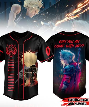 Custom Final Fantasy Baseball Jersey – Personalized Name & Number, Unique Gamer Gift