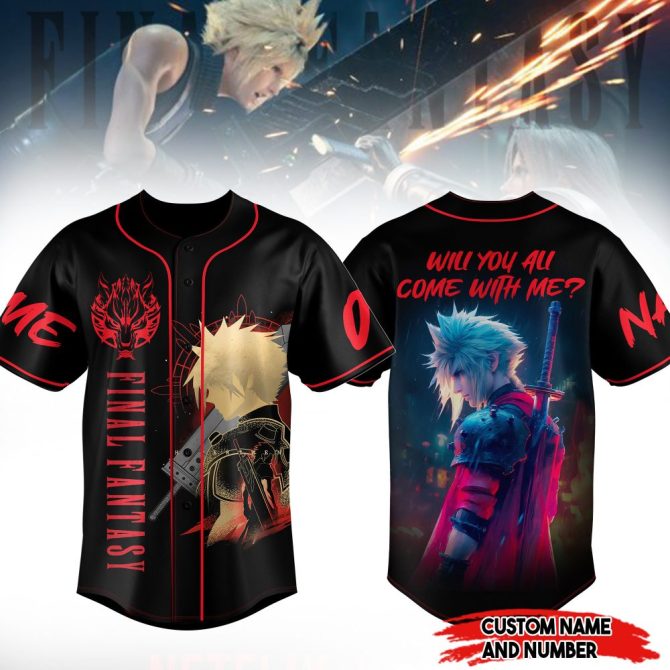 Custom Final Fantasy Baseball Jersey – Personalized Name & Number, Unique Gamer Gift