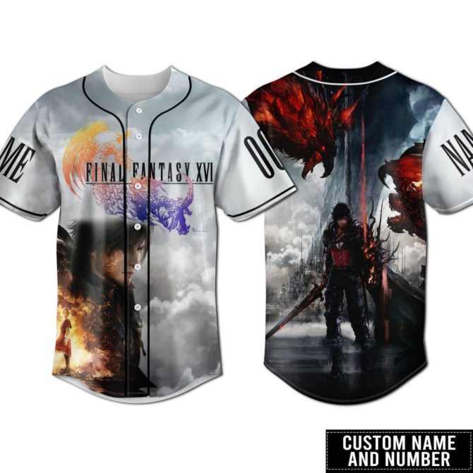 Custom Final Fantasy Xvi Baseball Jersey - Personalized Name & Number Design