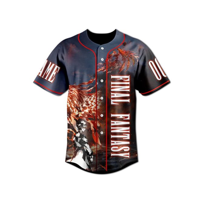 Custom Final Fantasy Baseball Jersey – Personalized Name & Number – Epic Artwork Design - Image 2