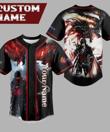 Custom Anime Baseball Jersey - Personalized Dragon Warrior Design - Add Your Name!