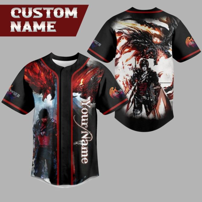 Custom Anime Baseball Jersey - Personalized Dragon Warrior Design - Add Your Name!