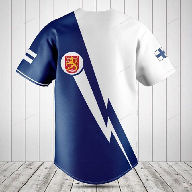 Customizable Finland Flag Baseball Jersey - Personalized Sportswear Gift - Image 2