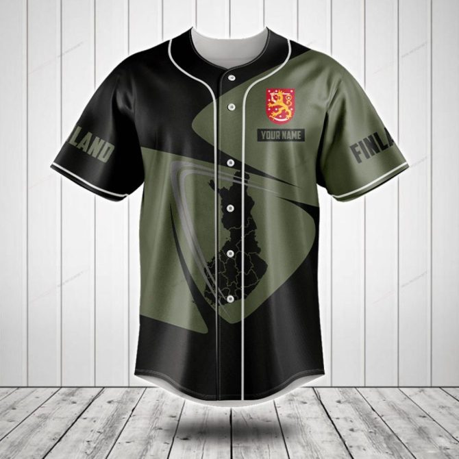 Custom Finland Baseball Jersey - Personalized Sportswear With Flag & Map Design