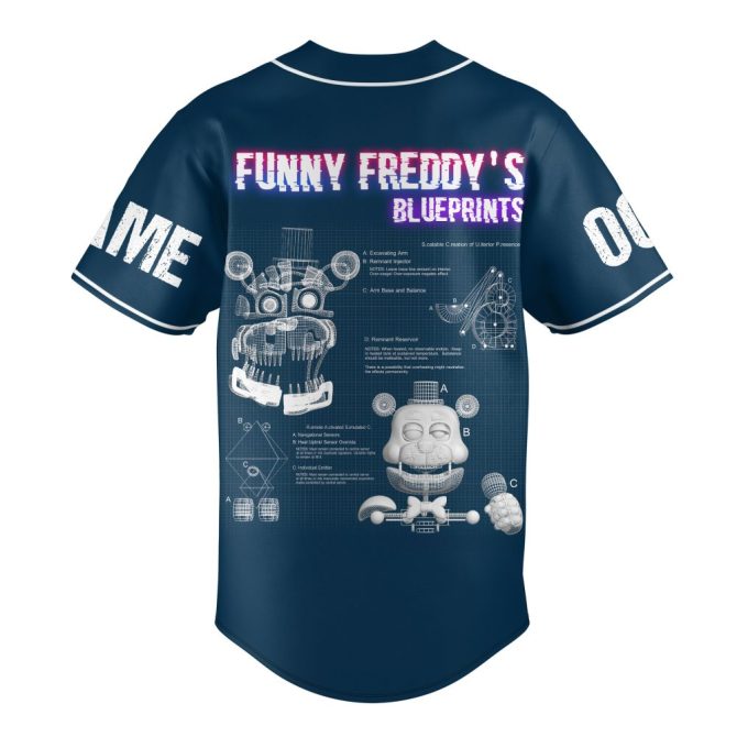 Customizable Five Nights At Freddy'S Baseball Jersey – Personalized Name & Number - Image 3