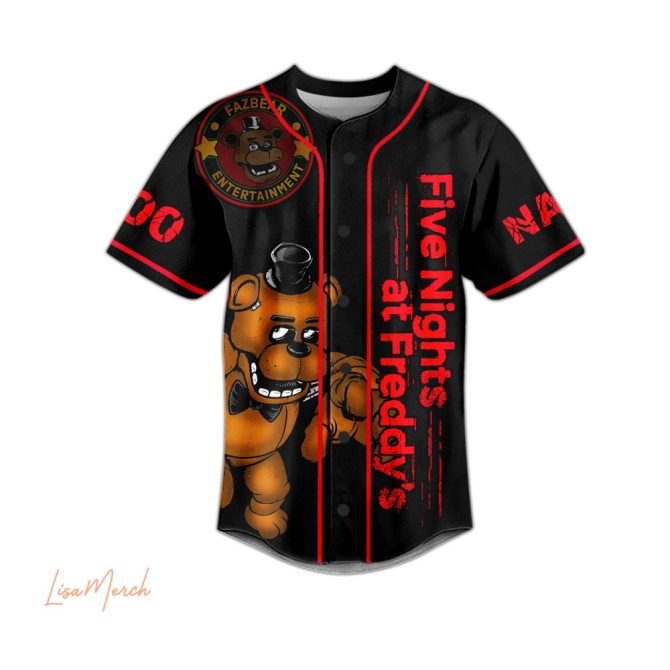 Custom Five Nights At Freddy'S Baseball Jersey - Personalize Name & Number! - Image 2