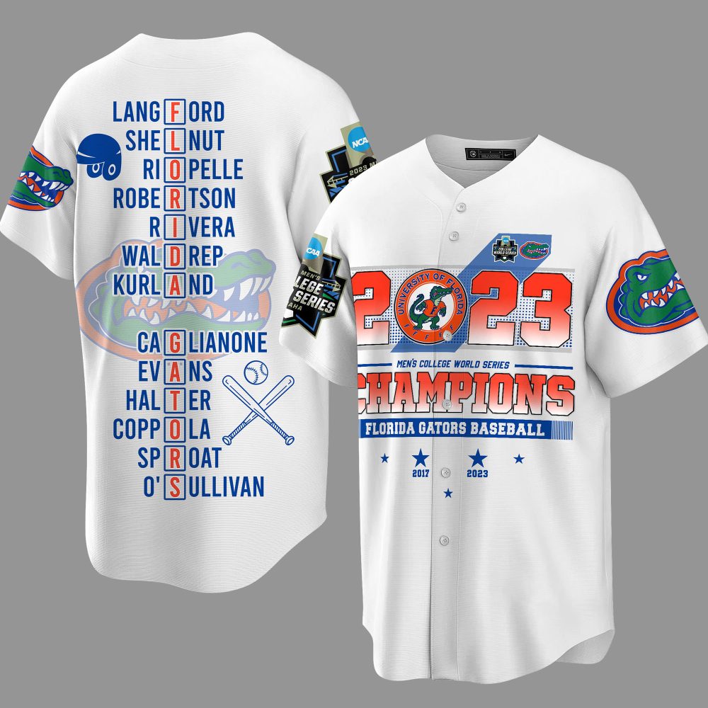 2023 Florida Gators Baseball Champions Jersey - Celebrate Victory In Style! - Image 4