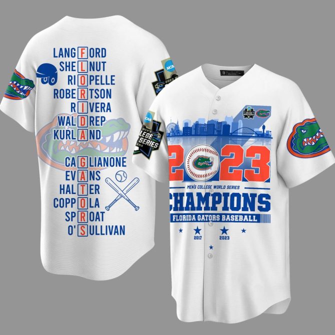 Florida Gators 2023 Champions Baseball Jersey – Celebrate Victory In Style! - Image 4