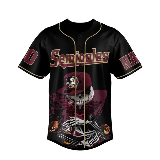 Customizable Florida State Seminoles Baseball Jersey - Add Name & Number - Fear The Spear Design - Image 2
