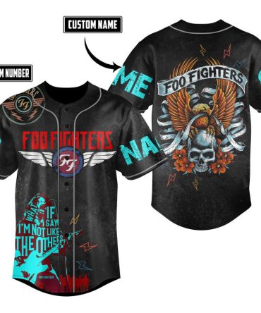 Custom Foo Fighters Baseball Jersey – Personalized Name & Number, Unique Rock Design