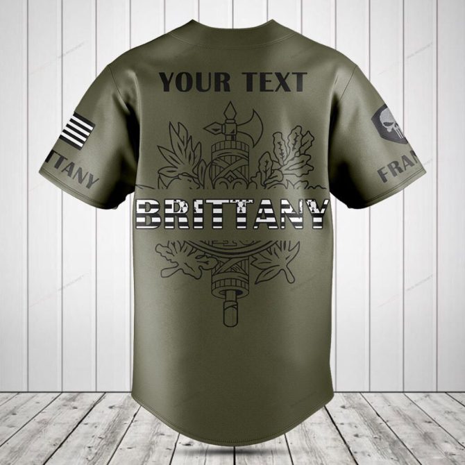 Custom Brittany Military Style Baseball Jersey - Unique Graphic Design & Comfortable Fit - Image 2