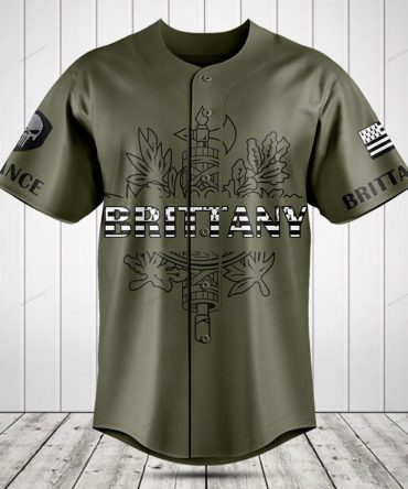 Custom Brittany Military Style Baseball Jersey - Unique Graphic Design & Comfortable Fit