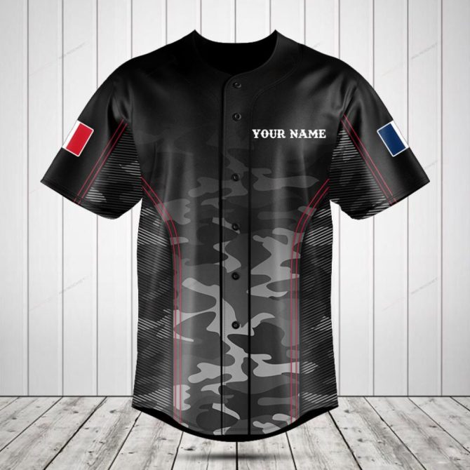 Custom Black Camo Baseball Jersey - Add Your Name For Personalized Style