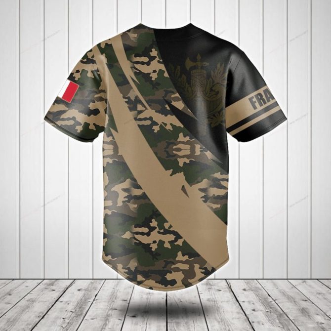 Custom Camouflage Baseball Jersey - Personalized Army Style Shirt For Men - Image 2