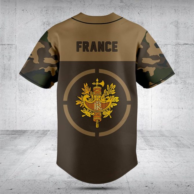 Customizable Camo Baseball Jersey With French Flag Patch – Unique Design & Comfort - Image 2