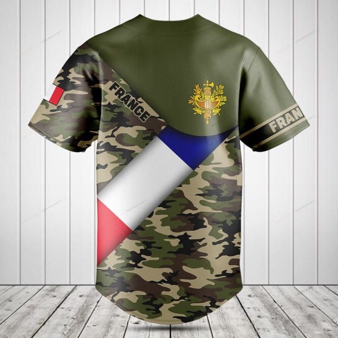 Customizable Camo Jersey With French Flag & Crest - Perfect Gift For Fans - Image 2