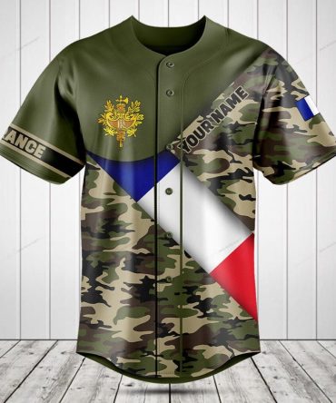 Customizable Camo Jersey With French Flag & Crest - Perfect Gift For Fans