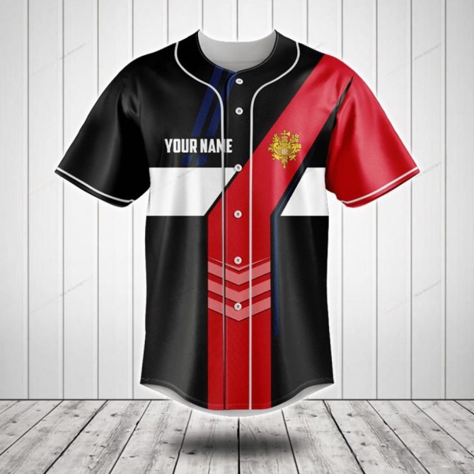 Customizable Black & Red Baseball Jersey - Personalized Sportswear With Unique Design