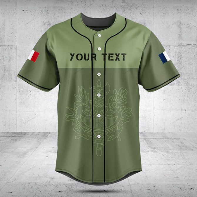 Customizable Green Baseball Jersey With Flag Accents - Personalized Sportswear