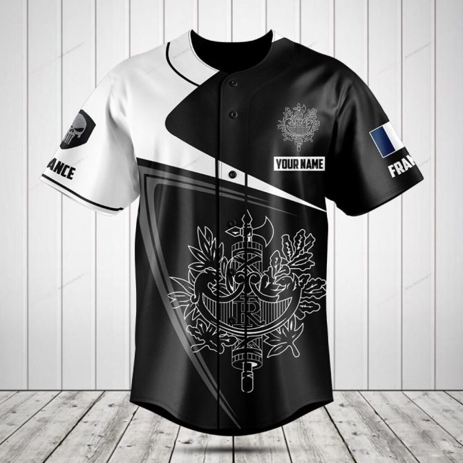 Custom Black & White Baseball Jersey – Personalized Name, Stylish Graphic Design