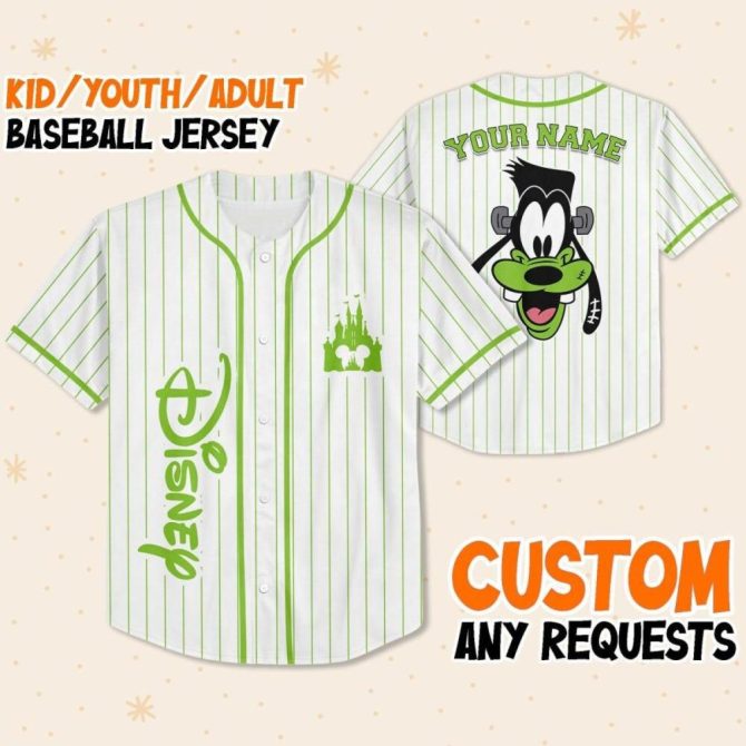 Customizable Disney Baseball Jersey For Kids/Youth/Adults – Add Your Name!