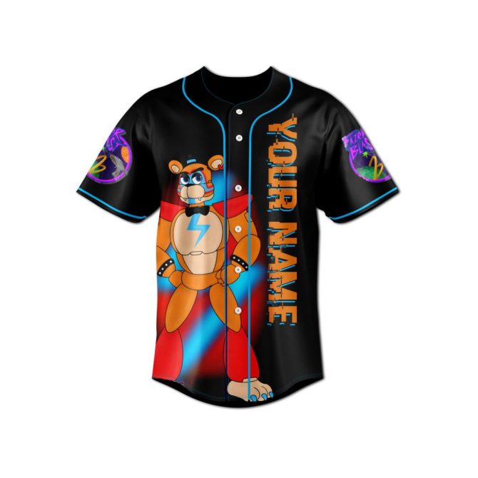 Custom Name Freddy'S Fazer Blast Baseball Jersey – Vibrant Gamer Design, Perfect Gift! - Image 2