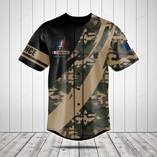 Custom Camouflage Baseball Jersey – Stylish Military Print Sportswear For Men