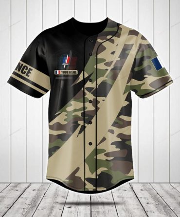 Custom Camo Baseball Jersey - Personalized Name & Number - Unique Outdoor Sportswear