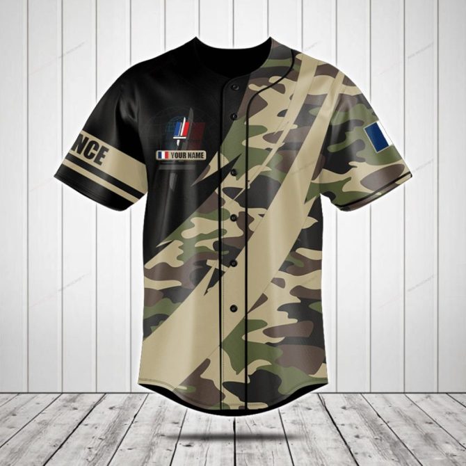 Custom Camo Baseball Jersey - Personalized Name & Number - Unique Outdoor Sportswear