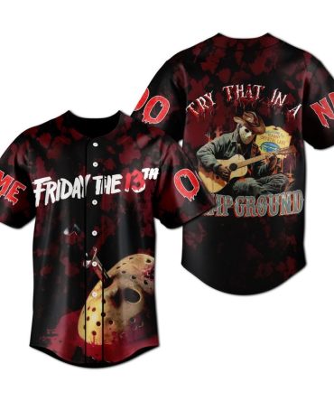 Friday The 13Th Horror Baseball Jersey – Spooky Graphic Tee For Halloween Fans