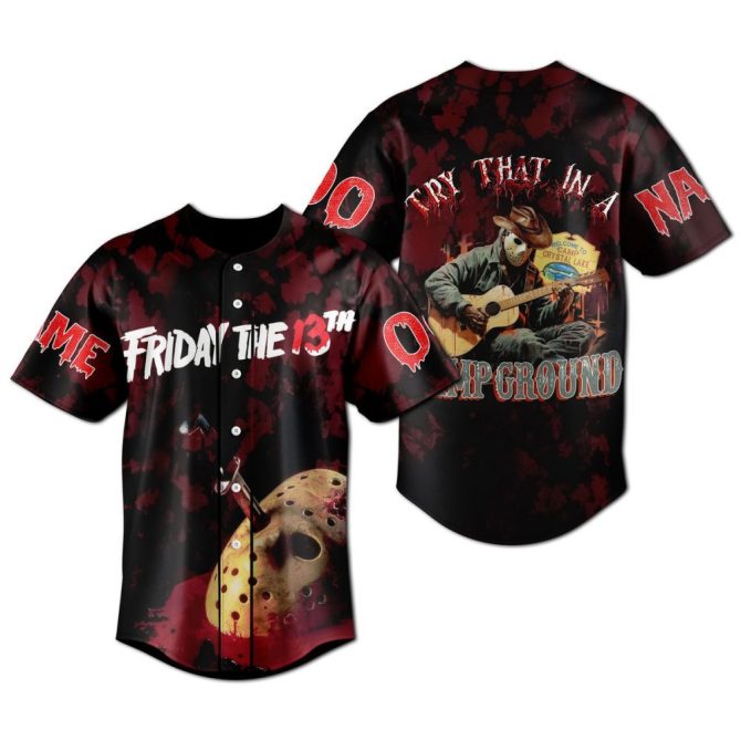 Friday The 13Th Horror Baseball Jersey – Spooky Graphic Tee For Halloween Fans