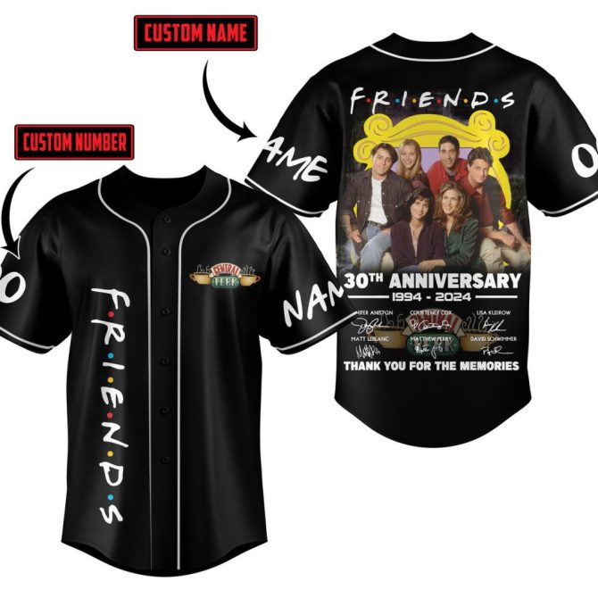 Custom Friends 30Th Anniversary Jersey - Personalize Name & Number - Limited Edition 1994-2024