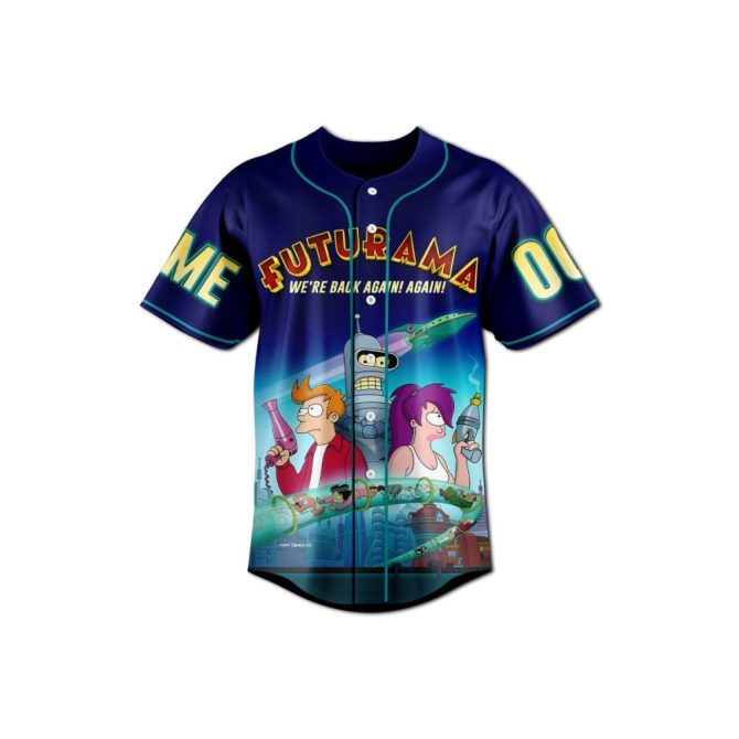 Custom Futurama Baseball Jersey – Personalized Name & Number , Vibrant Fan Apparel - Image 2
