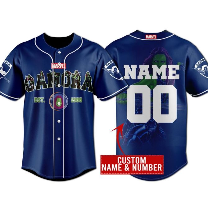 Custom Marvel Gamora Baseball Jersey - Add Name & Number - Unique Fan Gear!