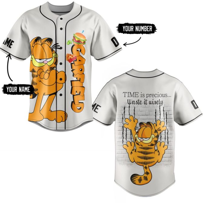 Garfield Baseball Jersey – Fun Cartoon Design, Perfect For Fans! - Image 4