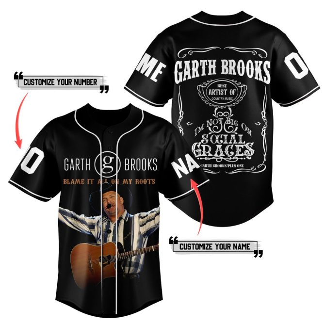 Custom Garth Brooks Baseball Jersey – Personalize Your Name & Number – Unique Music Fan Gift
