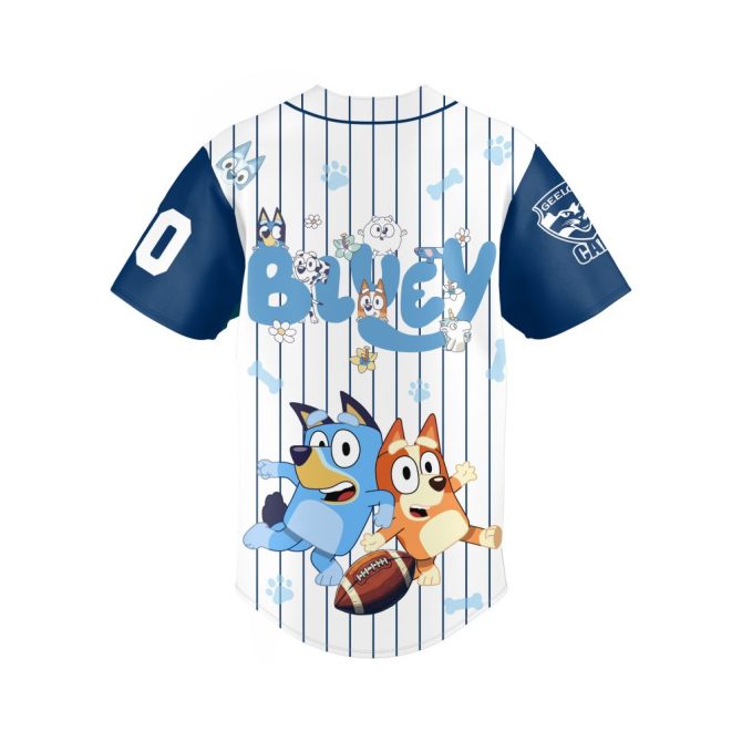 Custom Bluey Baseball Jersey - Geelong Cats Theme, Add Your Number! - Image 4