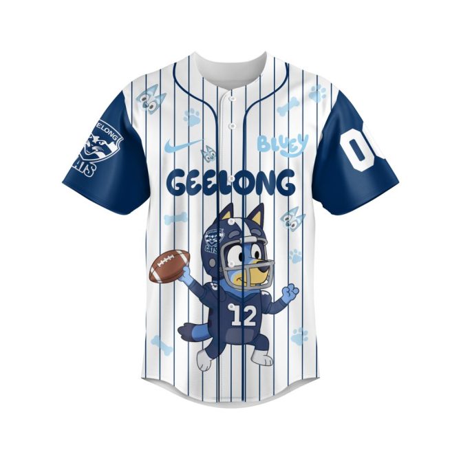 Custom Bluey Baseball Jersey - Geelong Cats Theme, Add Your Number! - Image 3