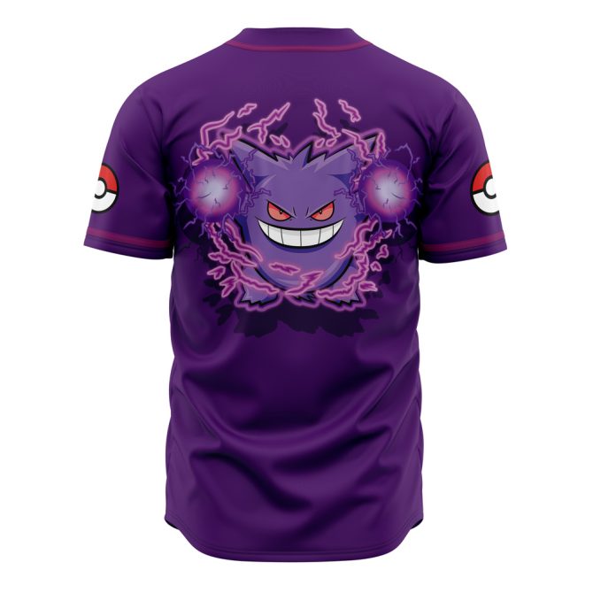 Limited Edition Gengar Baseball Jersey – Stylish Purple Pokémon Fan Gear - Image 3