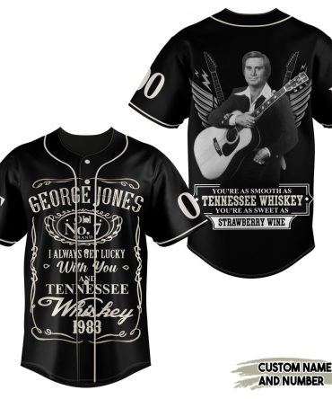 Custom George Jones Baseball Jersey - Tennessee Whiskey Design, Personalized Name & Number