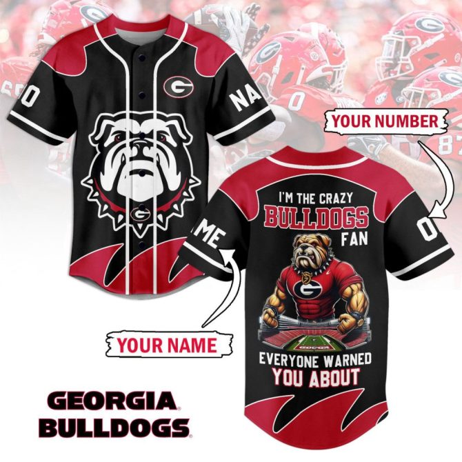 Custom Georgia Bulldogs Fan Jersey - Personalize With Your Name & Number
