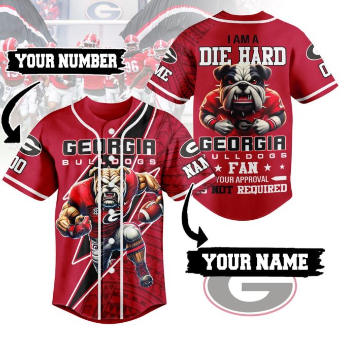 Georgia Bulldogs Fan Jersey – Bold Red Graphic Sports Shirt For Game Day - Image 3