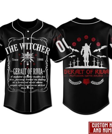 Custom Witcher Geralt Of Rivia Baseball Jersey - Personalized Name & Number, Unique Gift