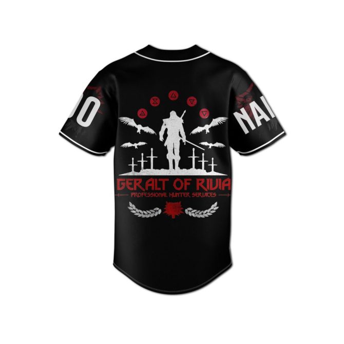 Custom Witcher Geralt Of Rivia Baseball Jersey - Personalized Name & Number, Unique Gift - Image 3